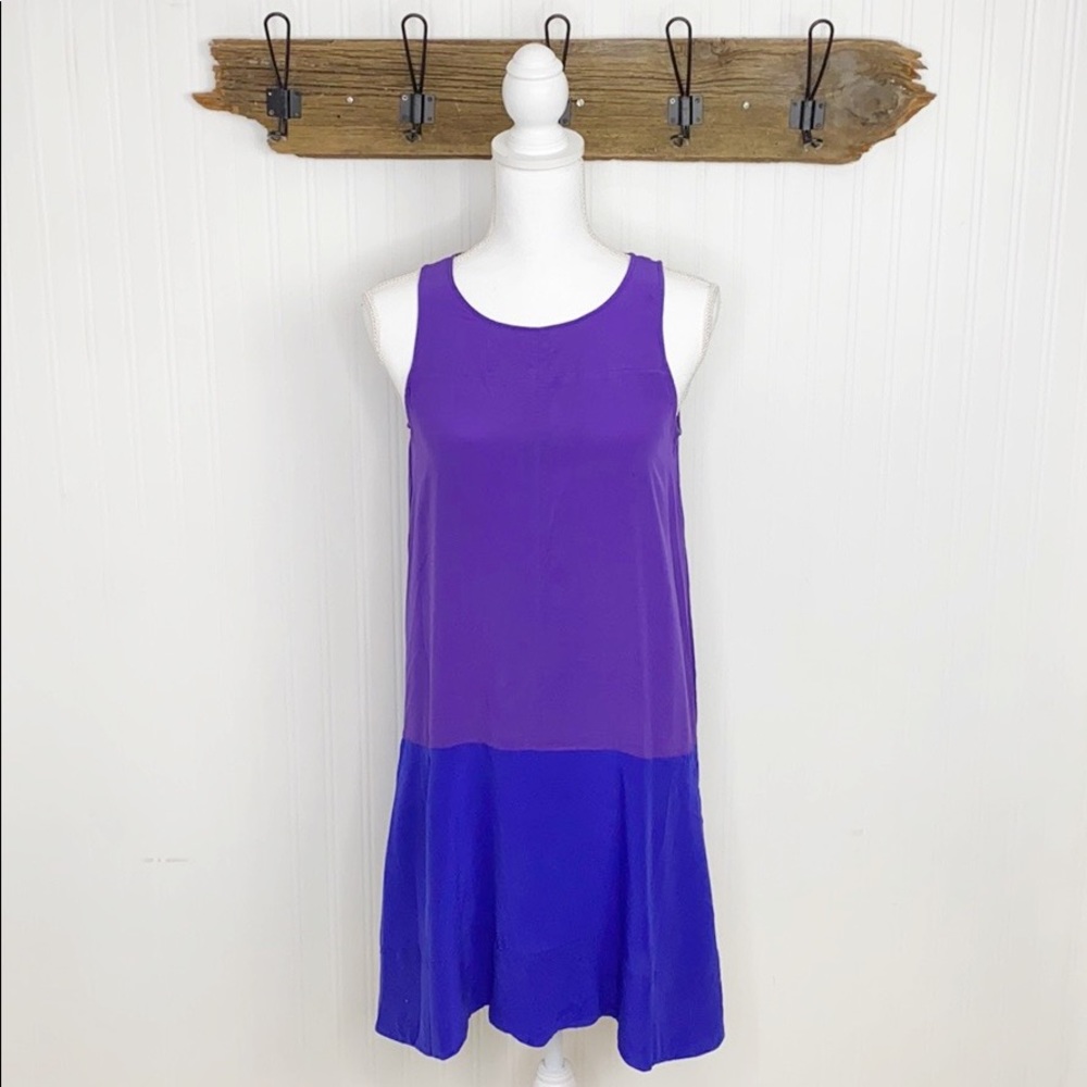Club Monaco Silk Shift Dress Colorblock